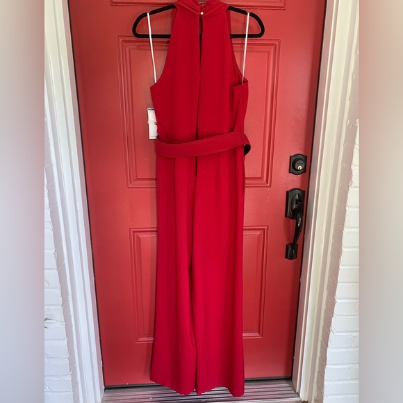 Sleeveless one-piece jumpsuit in red - Picture 2 of 8